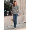 imageAUTOMET Long Sleeve Shirts Womens Pleated Business Casual Blouses with Smocked CuffsBoho Blue