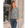 imageAUTOMET Long Sleeve Shirts Womens Pleated Business Casual Blouses with Smocked CuffsBoho Blue