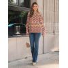 imageAUTOMET Long Sleeve Shirts Womens Pleated Business Casual Blouses with Smocked CuffsBoho Orange
