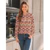 imageAUTOMET Long Sleeve Shirts Womens Pleated Business Casual Blouses with Smocked CuffsBoho Orange