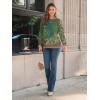 imageAUTOMET Long Sleeve Shirts Womens Pleated Business Casual Blouses with Smocked CuffsFloral Green