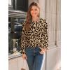 imageAUTOMET Long Sleeve Shirts Womens Pleated Business Casual Blouses with Smocked CuffsLeopard