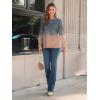 imageAUTOMET Long Sleeve Shirts Womens Pleated Business Casual Blouses with Smocked CuffsOmbre Grey Coral