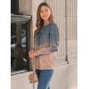 imageAUTOMET Long Sleeve Shirts Womens Pleated Business Casual Blouses with Smocked CuffsOmbre Grey Coral
