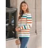 imageAUTOMET Long Sleeve Shirts Womens Pleated Business Casual Blouses with Smocked CuffsStriped Orange