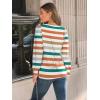 imageAUTOMET Long Sleeve Shirts Womens Pleated Business Casual Blouses with Smocked CuffsStriped Orange