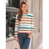 imageAUTOMET Long Sleeve Shirts Womens Pleated Business Casual Blouses with Smocked CuffsStriped Orange