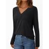 imageAUTOMET Long Sleeve Shirts for Women Tops V Neck Casual Top Comfortable Shirt Soft Basic Tees Women BlousesBlack