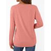 imageAUTOMET Long Sleeve Shirts for Women Tops V Neck Casual Top Comfortable Shirt Soft Basic Tees Women BlousesCoral