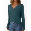 imageAUTOMET Long Sleeve Shirts for Women Tops V Neck Casual Top Comfortable Shirt Soft Basic Tees Women BlousesDeepgreen