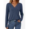 imageAUTOMET Long Sleeve Shirts for Women Tops V Neck Casual Top Comfortable Shirt Soft Basic Tees Women BlousesNavyblue