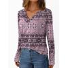 imageAUTOMET Long Sleeve Shirts for Women Tops V Neck Casual Top Comfortable Shirt Soft Basic Tees Women BlousesPurpleprint