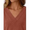 imageAUTOMET Long Sleeve Shirts for Women Tops V Neck Casual Top Comfortable Shirt Soft Basic Tees Women BlousesRust