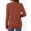imageAUTOMET Long Sleeve Shirts for Women Tops V Neck Casual Top Comfortable Shirt Soft Basic Tees Women BlousesRust