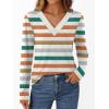 imageAUTOMET Long Sleeve Shirts for Women Tops V Neck Casual Top Comfortable Shirt Soft Basic Tees Women BlousesStriped