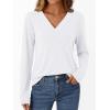 imageAUTOMET Long Sleeve Shirts for Women Tops V Neck Casual Top Comfortable Shirt Soft Basic Tees Women BlousesWhite