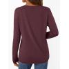 imageAUTOMET Long Sleeve Shirts for Women Tops V Neck Casual Top Comfortable Shirt Soft Basic Tees Women BlousesWinered