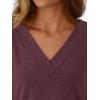 imageAUTOMET Long Sleeve Shirts for Women Tops V Neck Casual Top Comfortable Shirt Soft Basic Tees Women BlousesWinered