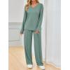 imageAUTOMET Sweatsuits Women 2 Piece Outfit Fashion Travel Lounge Sets With Wide Leg Pants Airport Track Suits Fall Clothes 2025Green