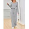 imageAUTOMET Sweatsuits Women 2 Piece Outfit Fashion Travel Lounge Sets With Wide Leg Pants Airport Track Suits Fall Clothes 2025Grey