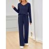 imageAUTOMET Sweatsuits Women 2 Piece Outfit Fashion Travel Lounge Sets With Wide Leg Pants Airport Track Suits Fall Clothes 2025Navy