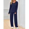 imageAUTOMET Sweatsuits Women 2 Piece Outfit Fashion Travel Lounge Sets With Wide Leg Pants Airport Track Suits Fall Clothes 2025Navy