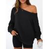 imageAUTOMET Women Off the Shoulder Sweatshirt Oversized Tops Fall Outfits 2025 Y2k Clothes Fashion Clothing Trendy TopBlack