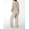 imageAUTOMET Womens 2 Piece Outfits Sweatsuits Lounge Matching Fall Sets Jogging Suit Oversized Hoodie Wide Leg Sweatpant ClothesApricot