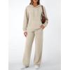 imageAUTOMET Womens 2 Piece Outfits Sweatsuits Lounge Matching Fall Sets Jogging Suit Oversized Hoodie Wide Leg Sweatpant ClothesApricot