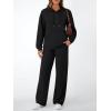 imageAUTOMET Womens 2 Piece Outfits Sweatsuits Lounge Matching Fall Sets Jogging Suit Oversized Hoodie Wide Leg Sweatpant ClothesBlack
