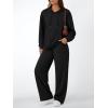 imageAUTOMET Womens 2 Piece Outfits Sweatsuits Lounge Matching Fall Sets Jogging Suit Oversized Hoodie Wide Leg Sweatpant ClothesBlack