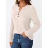 imageAUTOMET Womens Henley Long Sleeve Shirt Fall Top V Neck Fashion Dreesy Casual Tunic Sweaters Clothes Trendy Work OutfitsApricot