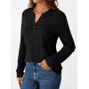 imageAUTOMET Womens Henley Long Sleeve Shirt Fall Top V Neck Fashion Dreesy Casual Tunic Sweaters Clothes Trendy Work OutfitsBlack