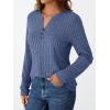 imageAUTOMET Womens Henley Long Sleeve Shirt Fall Top V Neck Fashion Dreesy Casual Tunic Sweaters Clothes Trendy Work OutfitsBlue
