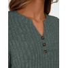 imageAUTOMET Womens Henley Long Sleeve Shirt Fall Top V Neck Fashion Dreesy Casual Tunic Sweaters Clothes Trendy Work OutfitsGreen