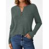 imageAUTOMET Womens Henley Long Sleeve Shirt Fall Top V Neck Fashion Dreesy Casual Tunic Sweaters Clothes Trendy Work OutfitsGreen