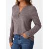 imageAUTOMET Womens Henley Long Sleeve Shirt Fall Top V Neck Fashion Dreesy Casual Tunic Sweaters Clothes Trendy Work OutfitsNutmeg
