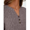 imageAUTOMET Womens Henley Long Sleeve Shirt Fall Top V Neck Fashion Dreesy Casual Tunic Sweaters Clothes Trendy Work OutfitsNutmeg