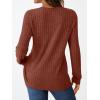 imageAUTOMET Womens Henley Long Sleeve Shirt Fall Top V Neck Fashion Dreesy Casual Tunic Sweaters Clothes Trendy Work OutfitsRust
