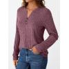imageAUTOMET Womens Henley Long Sleeve Shirt Fall Top V Neck Fashion Dreesy Casual Tunic Sweaters Clothes Trendy Work OutfitsWine
