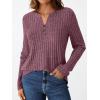 imageAUTOMET Womens Henley Long Sleeve Shirt Fall Top V Neck Fashion Dreesy Casual Tunic Sweaters Clothes Trendy Work OutfitsWine