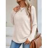 imageAUTOMET Womens Long Sleeve Shirts Fall Fashion Tops 2025 Crewneck Dressy Sweaters Tunic Winter Clothes Casual OutfitsApricot