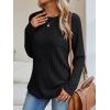 imageAUTOMET Womens Long Sleeve Shirts Fall Fashion Tops 2025 Crewneck Dressy Sweaters Tunic Winter Clothes Casual OutfitsBlack