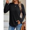 imageAUTOMET Womens Long Sleeve Shirts Fall Fashion Tops 2025 Crewneck Dressy Sweaters Tunic Winter Clothes Casual OutfitsBlack