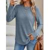 imageAUTOMET Womens Long Sleeve Shirts Fall Fashion Tops 2025 Crewneck Dressy Sweaters Tunic Winter Clothes Casual OutfitsBlue