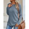 imageAUTOMET Womens Long Sleeve Shirts Fall Fashion Tops 2025 Crewneck Dressy Sweaters Tunic Winter Clothes Casual OutfitsBlue
