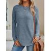 imageAUTOMET Womens Long Sleeve Shirts Fall Fashion Tops 2025 Crewneck Dressy Sweaters Tunic Winter Clothes Casual OutfitsBlue
