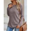 imageAUTOMET Womens Long Sleeve Shirts Fall Fashion Tops 2025 Crewneck Dressy Sweaters Tunic Winter Clothes Casual OutfitsCoffee