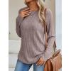 imageAUTOMET Womens Long Sleeve Shirts Fall Fashion Tops 2025 Crewneck Dressy Sweaters Tunic Winter Clothes Casual OutfitsKhaki