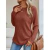 imageAUTOMET Womens Long Sleeve Shirts Fall Fashion Tops 2025 Crewneck Dressy Sweaters Tunic Winter Clothes Casual OutfitsMaple